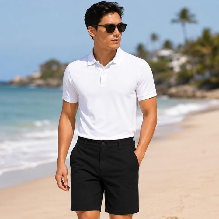 Marquis Men's Straight Fit Flex Flat Front Stretch Shorts