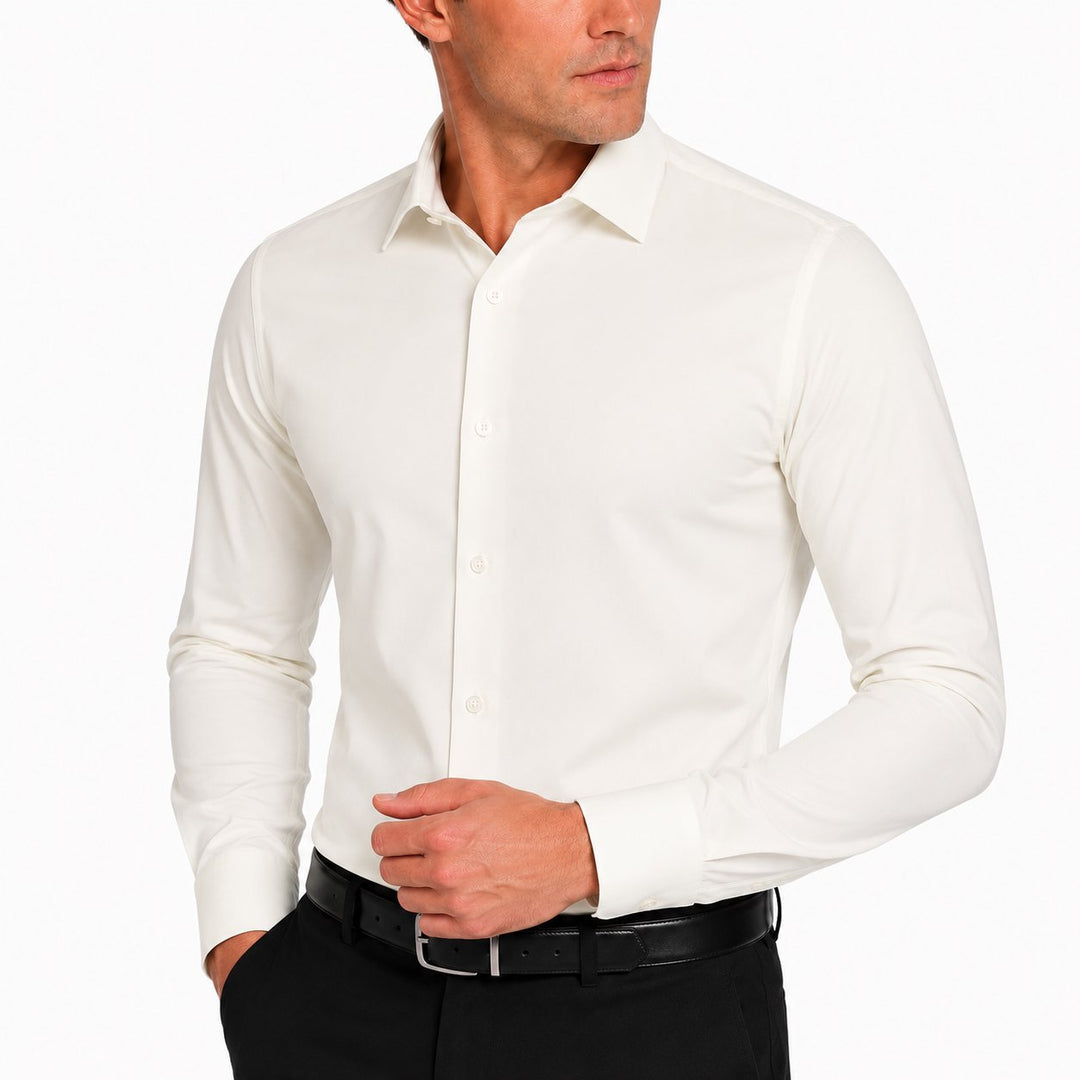 Modena Men's Extra Slim Fit Long Sleeve Solid Dress Shirt