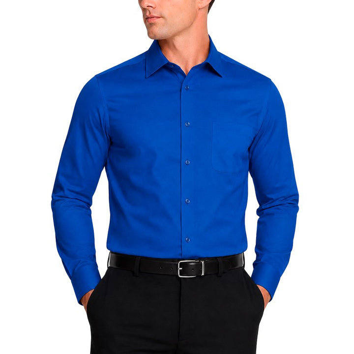 Modena Men's Regular Fit Long Sleeve Solid Dress Shirt