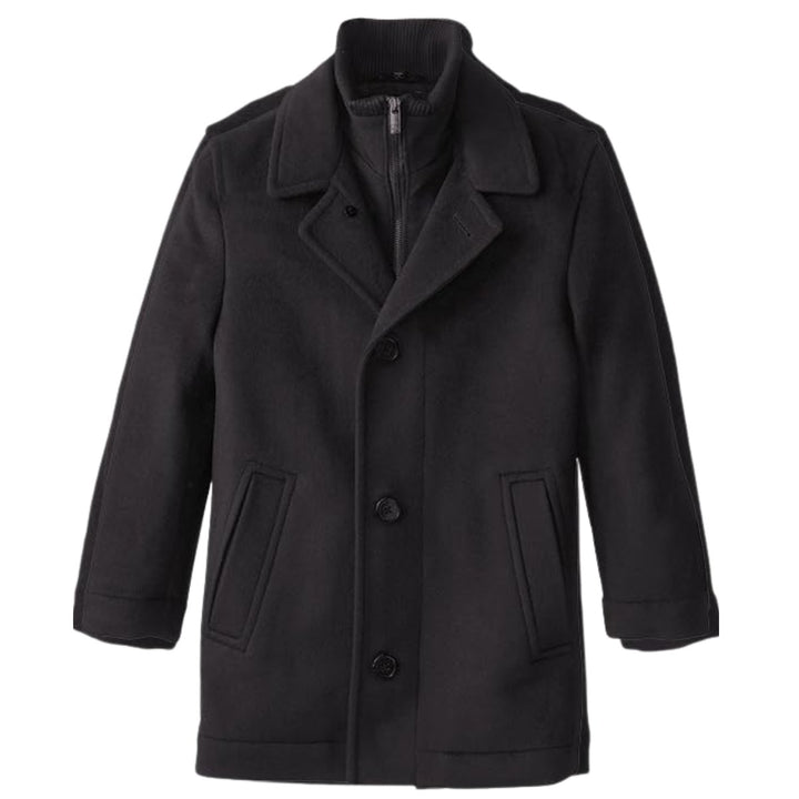 Bradley Jons Boys Classic Fit Wool Coat – 3/4 Length Dress Overcoat with Insulated Bib
