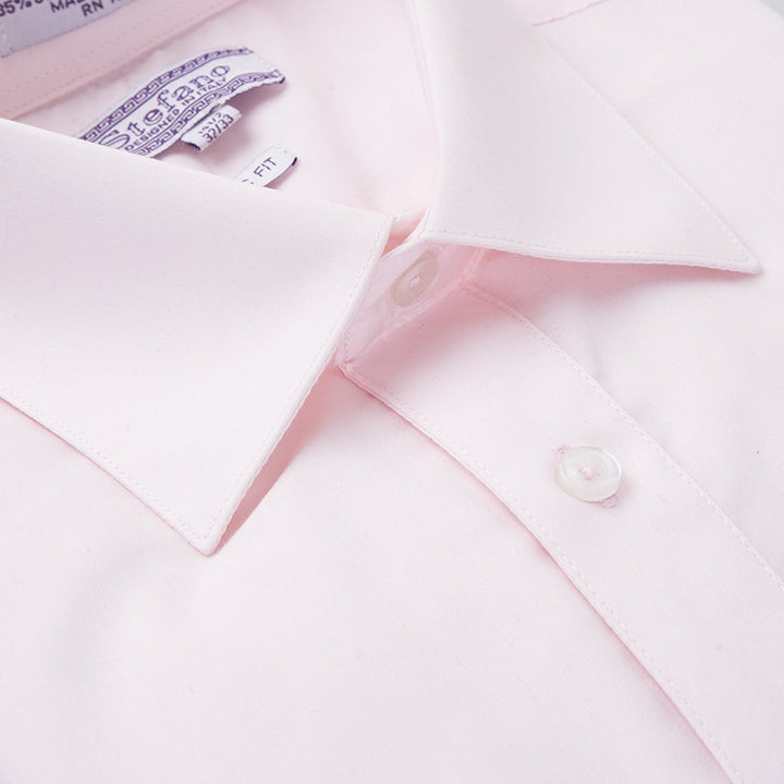 Stefano Men's Classic Fit Convertible Cuffs Solid Dress Shirt - Many Colors Available