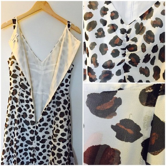 Kate Young Evening Wear Leopard Print Chiffon Dress with Belt - 2