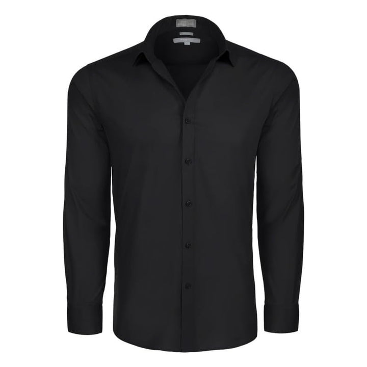 Adam Baker Men's Slim Fit Long Sleeve Stretch Poplin Dress Shirt