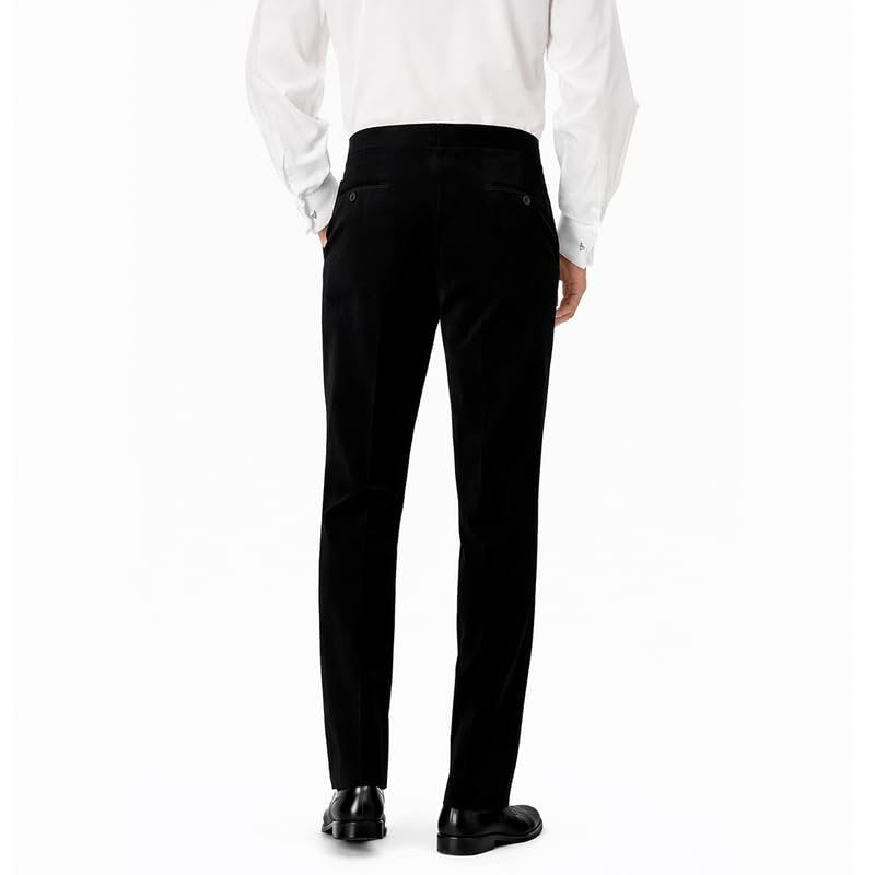 Adam Baker Men's Velvet Tuxedo | Modern Fit Single Breasted Vested Three Piece Tuxedo - Colors