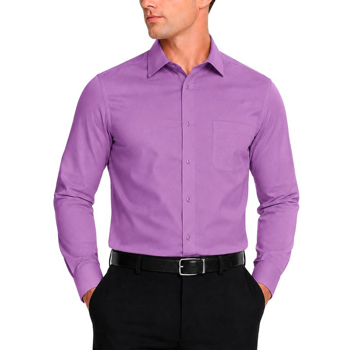 Modena Men’s Contemporary (Slim) Fit Long Sleeve Solid Dress Shirt