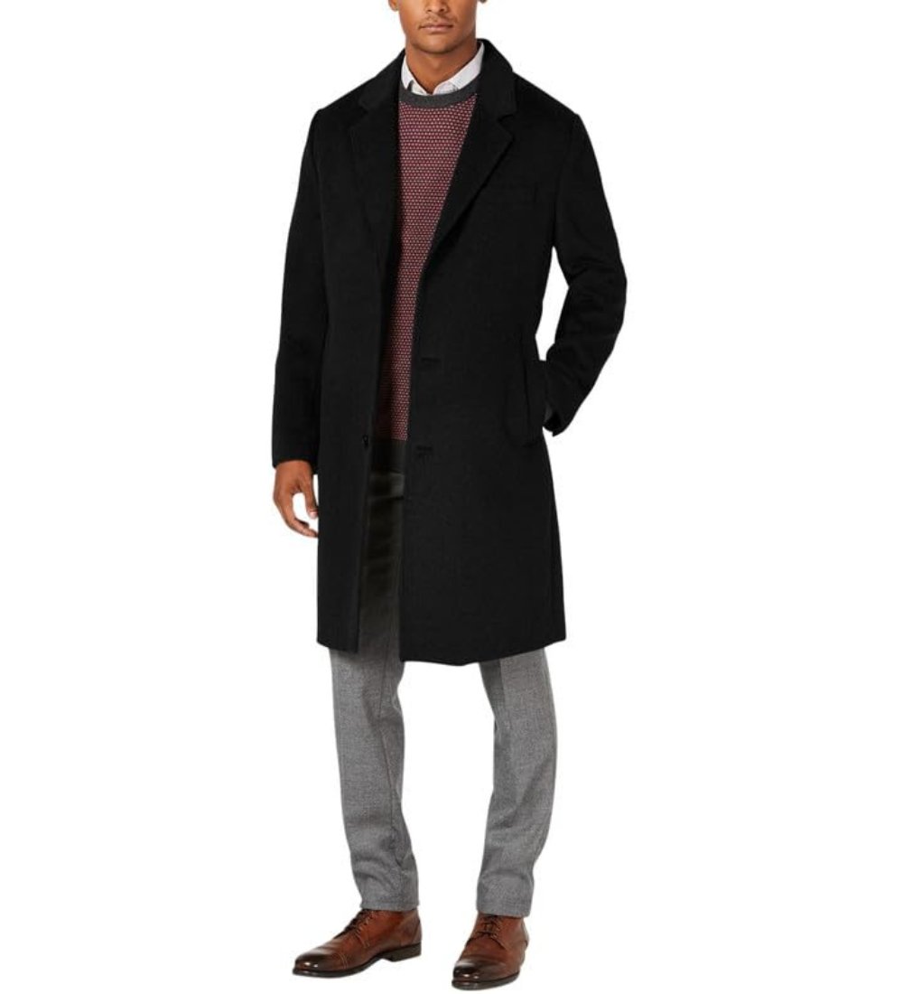 LONDON FOG Men's Classic Fit Overcoat Signature Wool Blend Top Coat (Regular & Big-Tall Sizes)