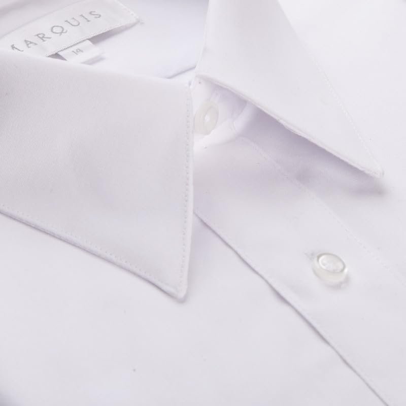Marquis Boy's Regular Fit Long Sleeve Cotton Blend Solid Dress Shirt