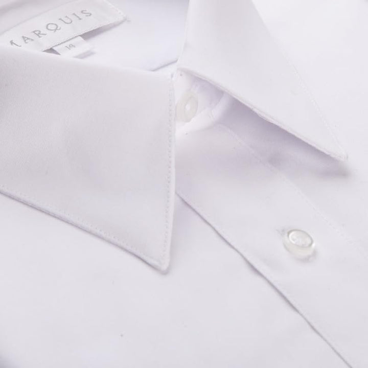 Marquis Boy's Regular Fit Long Sleeve Cotton Blend Solid Dress Shirt