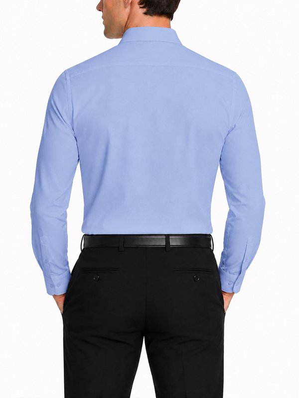Modena Men's Regular Fit Long Sleeve Solid Dress Shirt Powder Blue / 24