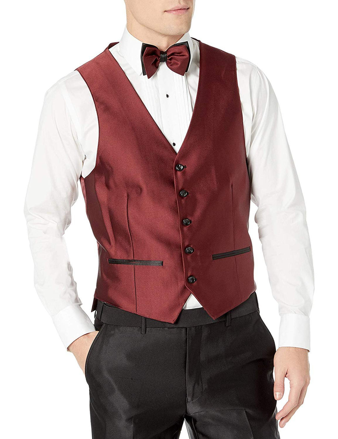 Adam Baker Mens 3-Piece Slim Fit Peak Lapel Formal Tuxedo Suit Set - Colors