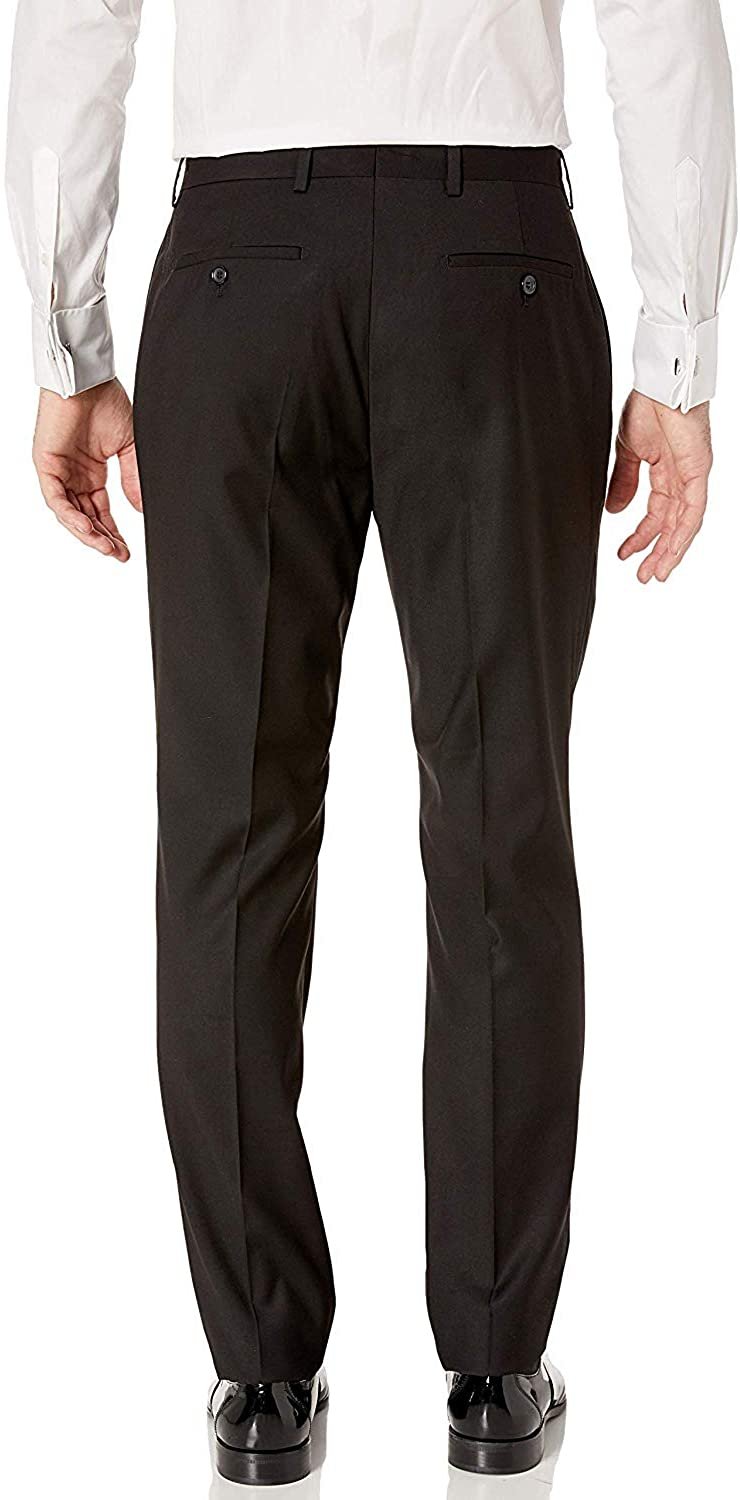 Adam Baker Men's 3-Piece Single Breasted Slim Fit 2-Button Vested Dress Tuxedo Suit Set