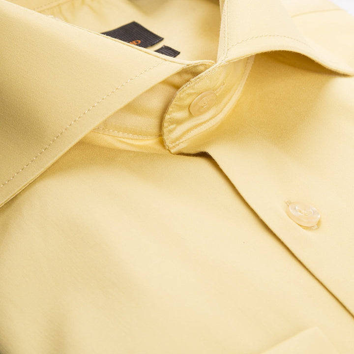 Steven Land Men's Trim Fit French Cuff 100% Cotton Solid Sateen Dress Shirt