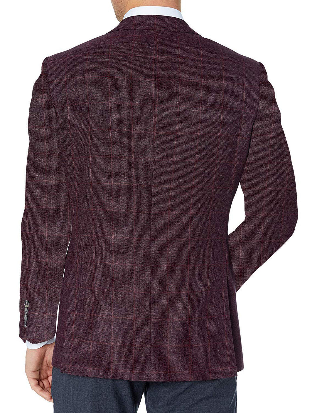 Adam Baker Mens Ultra Slim fit Notch Lapel Plaid Sport Coat/Blazer- Colors
