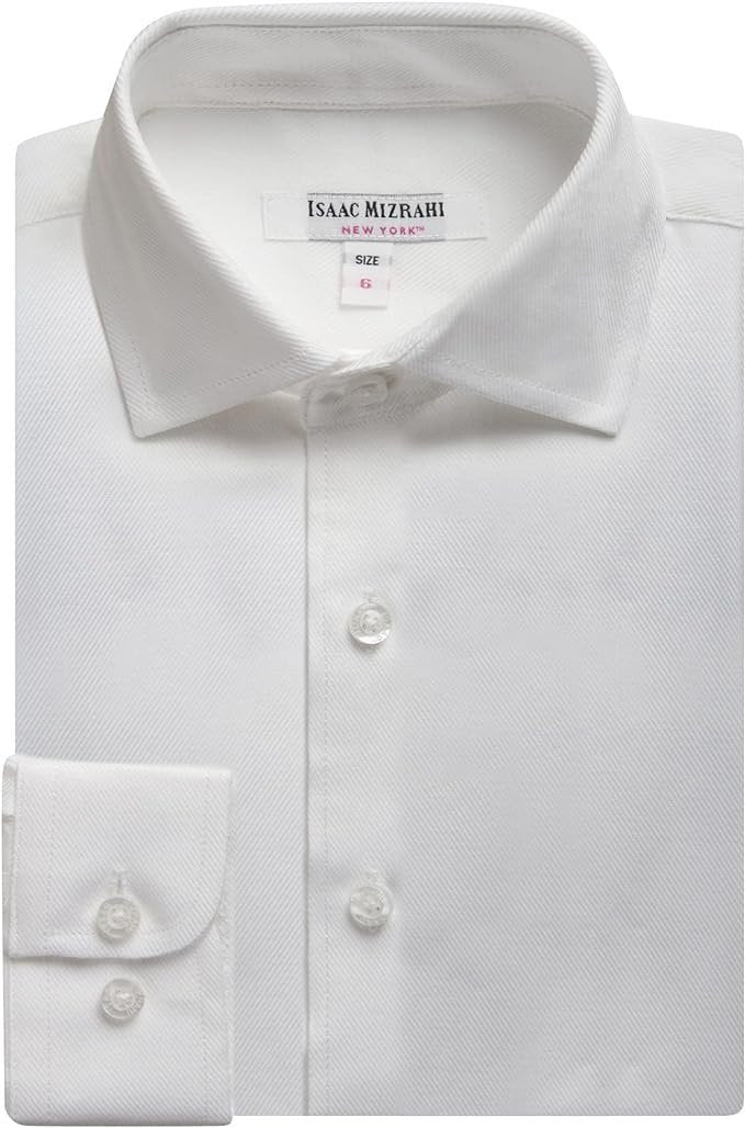 Isaac Mizrahi Boys 2-20 100% Cotton French Cuff Twill Dress Shirt (Cufflink Included)