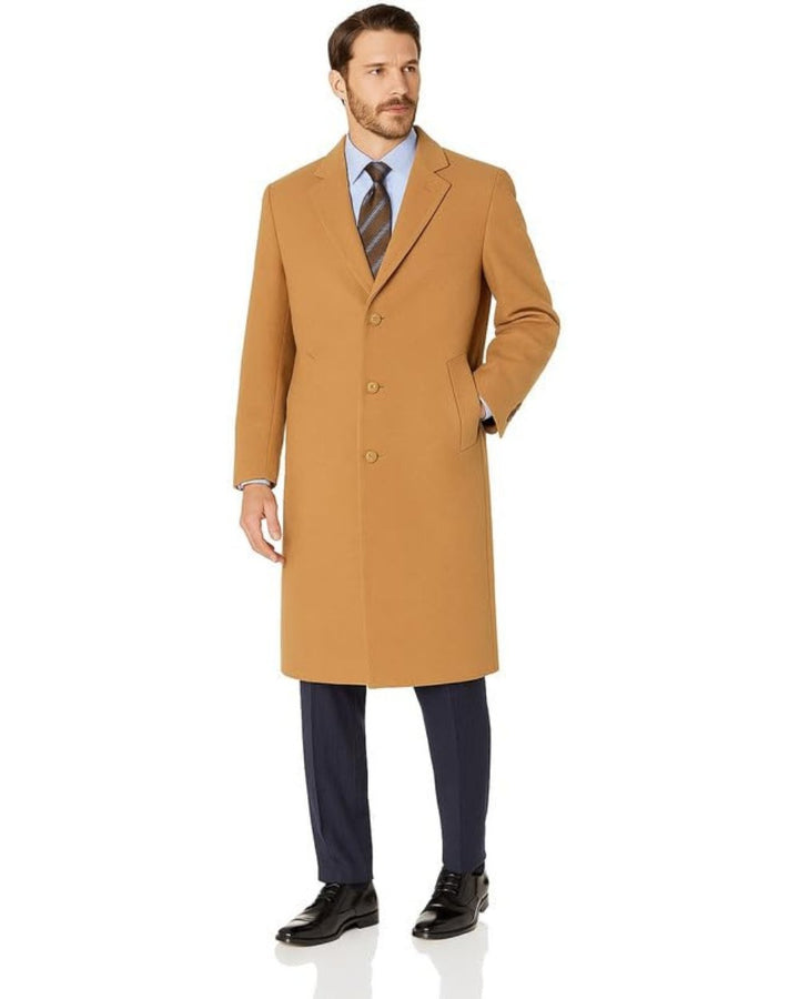 Adam Baker Men's Single Breasted Wool Cashmere Full Length Topcoat - Colors