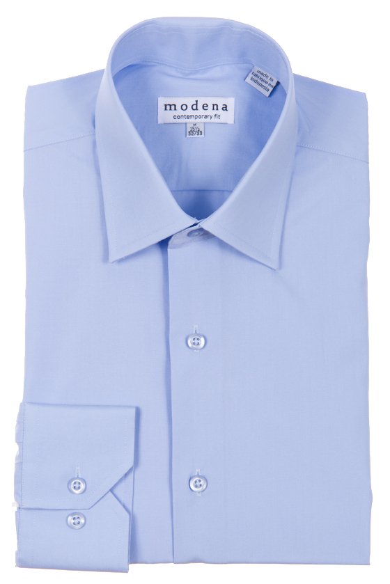Modena Men’s Contemporary (Slim) Fit Long Sleeve Solid Dress Shirt – Colors