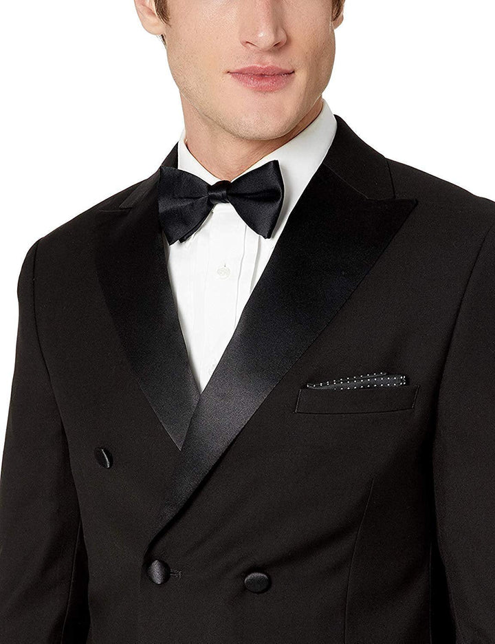 Adam Baker Men's Slim Fit One Button Satin Shawl Collar 2-Piece Tuxedo Suit - Available in Colors