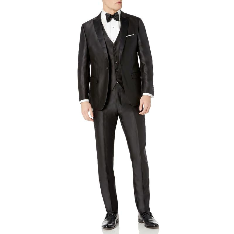 Adam Baker Mens 3-Piece Slim Fit Peak Lapel Formal Tuxedo Suit Set - Colors
