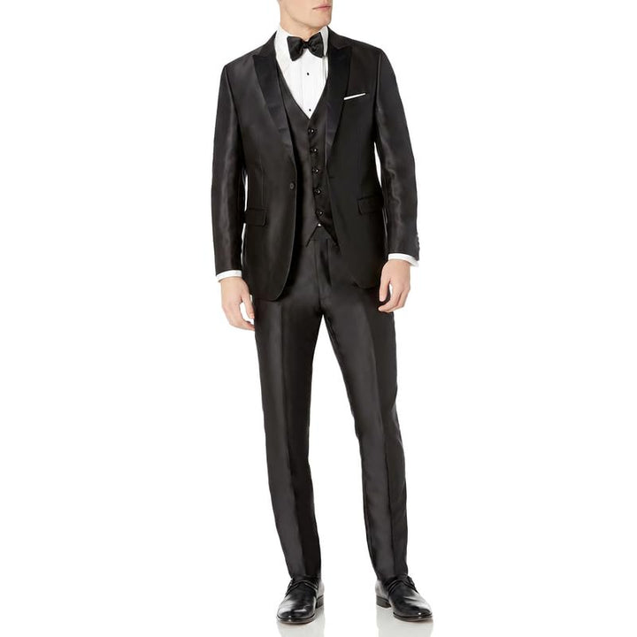 Adam Baker Mens 3-Piece Slim Fit Peak Lapel Formal Tuxedo Suit Set - Colors