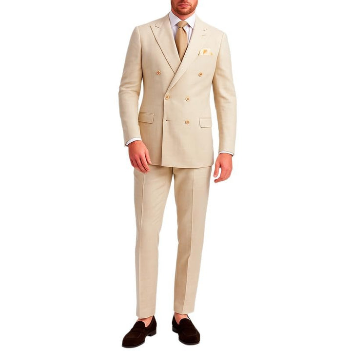 Adam Baker Men's Slim Fit Double Breasted 2-Piece (Jacket & Pants) Suit Set