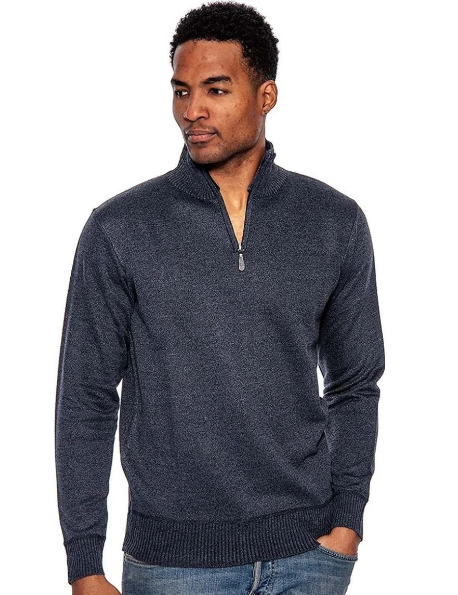 True Rock Men's 1/4 Zip Solid Knit Sweater - CLEARANCE - FINAL SALE