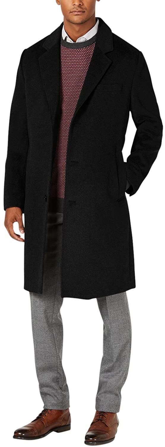 LONDON FOG Men's Classic Fit Overcoat Signature Wool Blend Top Coat (Regular & Big-Tall Sizes)