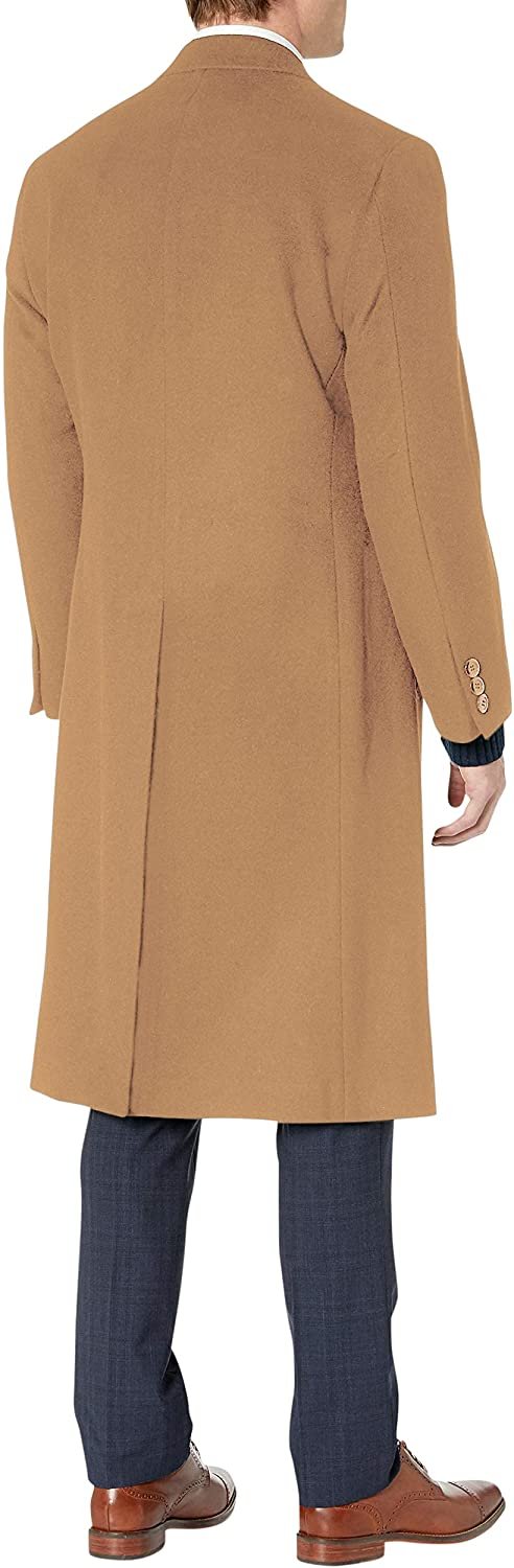 Adam Baker Men's Single Breasted Luxury Wool Full Length Topcoat - Available in Colors