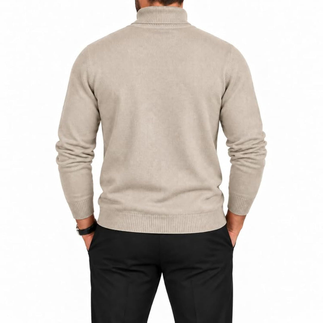 Adam Baker Men's Cotton Blend Turtleneck Sweater, Casual Knitted Pullover Sweater