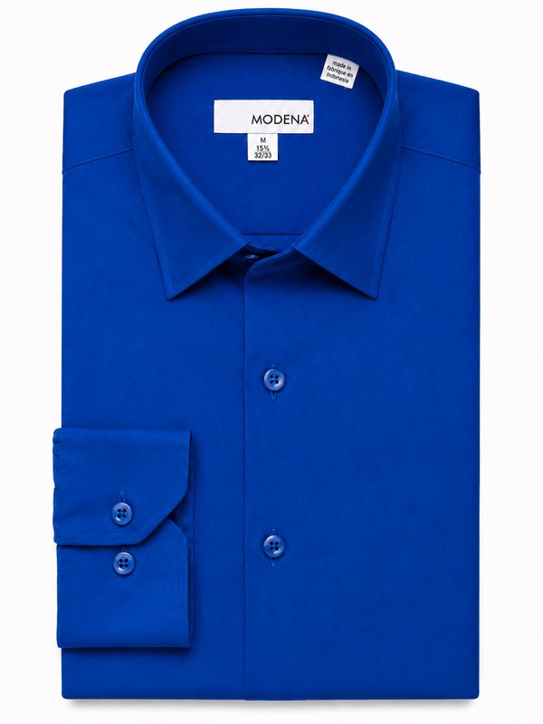Modena Men’s Contemporary (Slim) Fit Long Sleeve Solid Dress Shirt