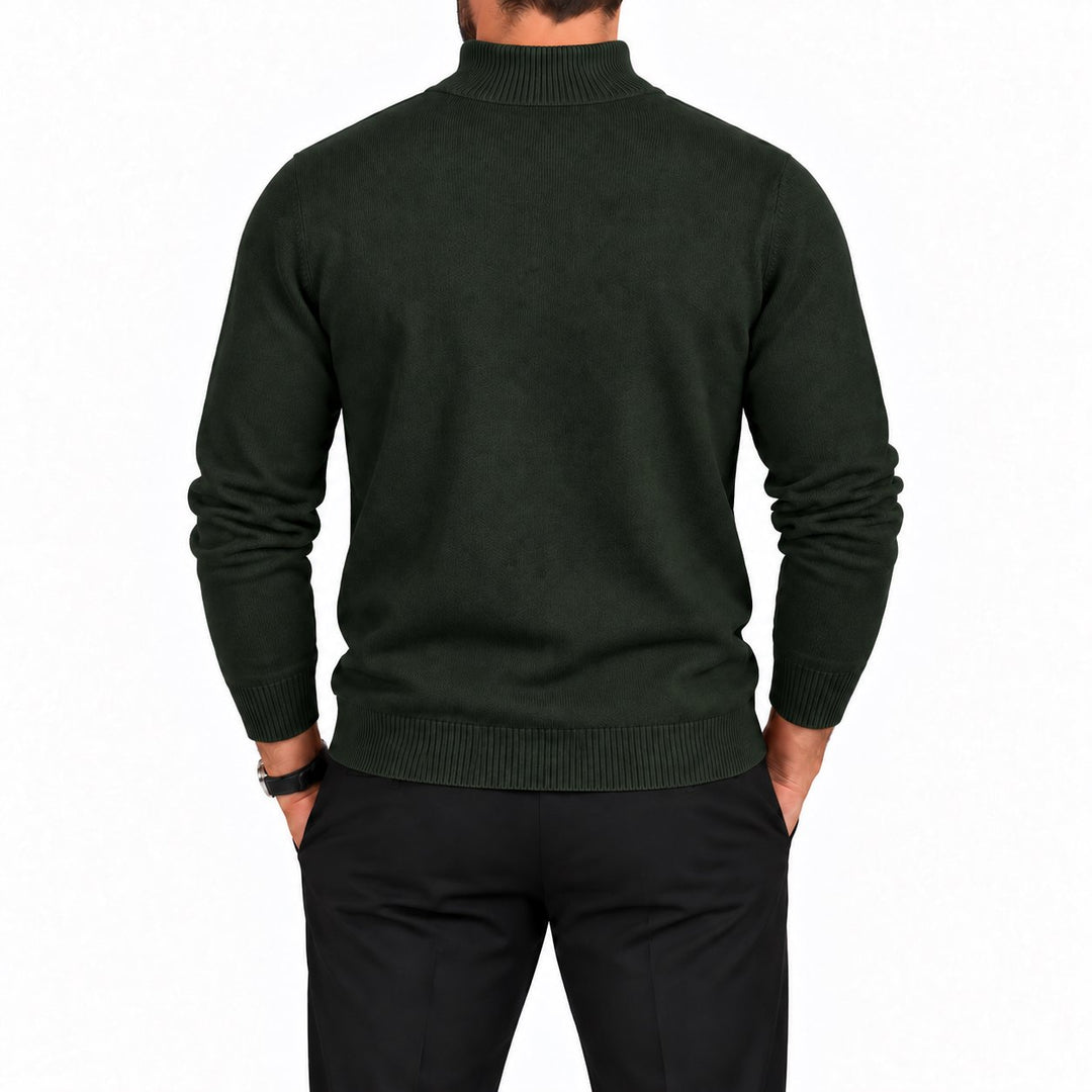 Adam Baker Men's Mock Neck Cotton Blend Knit Pullover Sweater