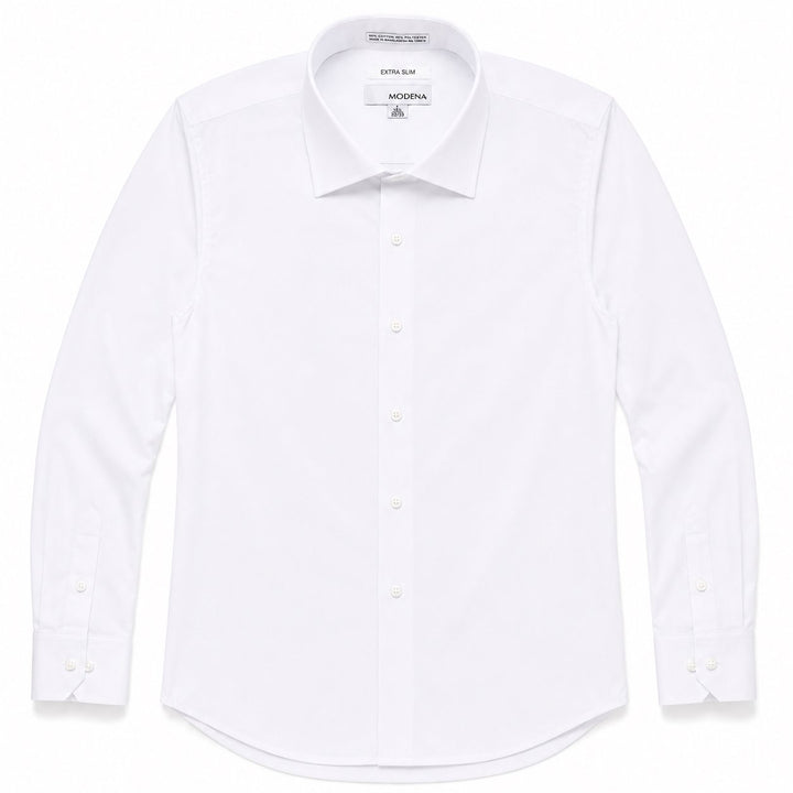 Modena Men's Extra Slim Fit Long Sleeve Solid Dress Shirt