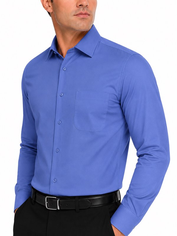 Modena Men's Regular Fit Long Sleeve Solid Dress Shirt