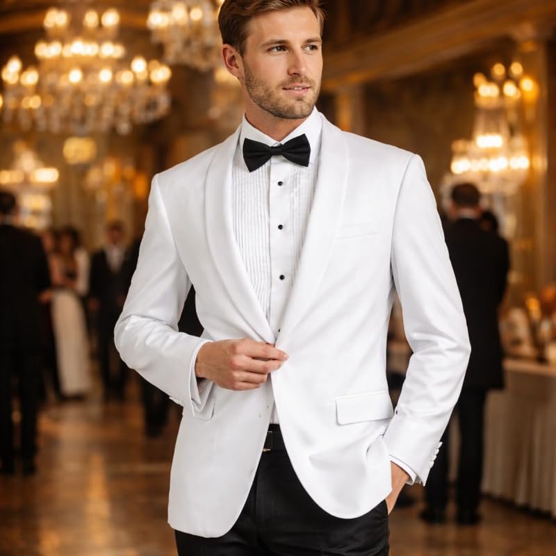 Adam Baker Men's Modern Fit One Button Shawl Collar Dinner Jacket