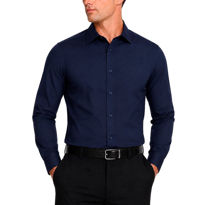 Modena Men’s Contemporary (Slim) Fit Long Sleeve Solid Dress Shirt