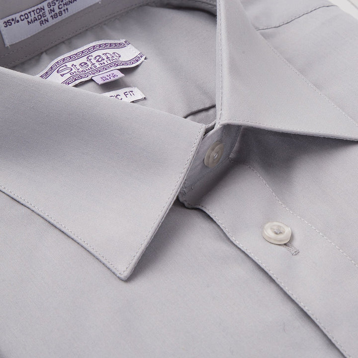 Stefano Men's Classic Fit Convertible Cuffs Solid Dress Shirt - Many Colors Available