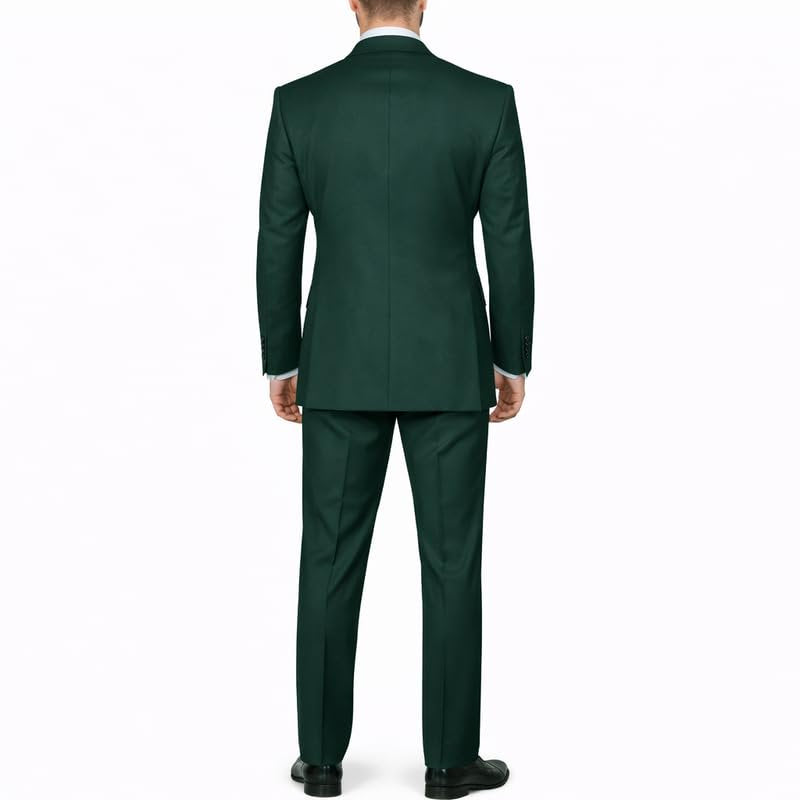 Adam Baker Men's Modern Fit Double Breasted Wool 2-Piece Suit Set | Jacket & Pants