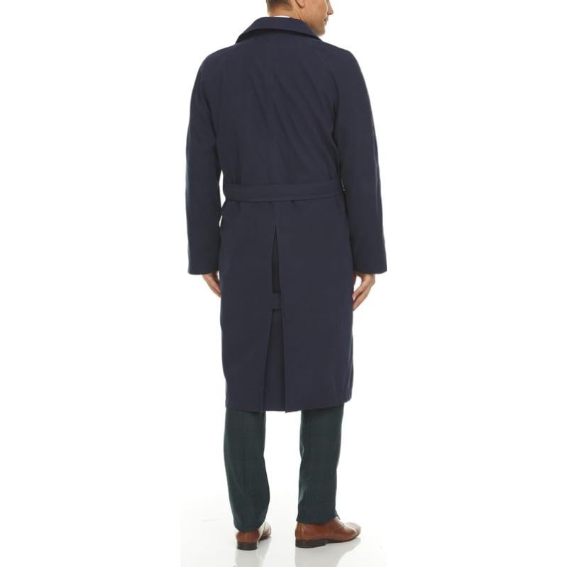 Adam Baker Men's Olive & Navy Single Breasted Full Length Trench Coat All Year Round Raincoat