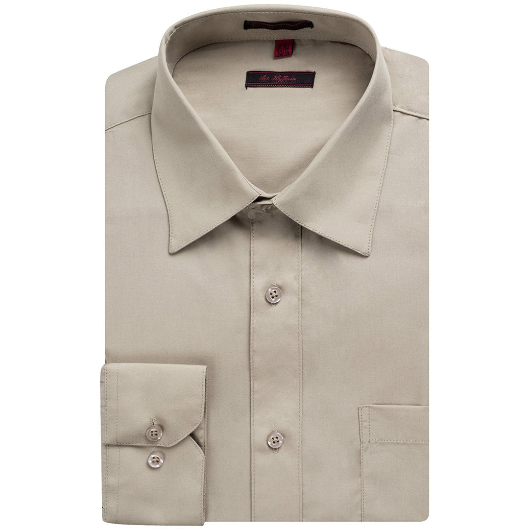 Art Hoffman Men's Regular Fit Long Sleeve Solid Dress Shirt- Many Colors