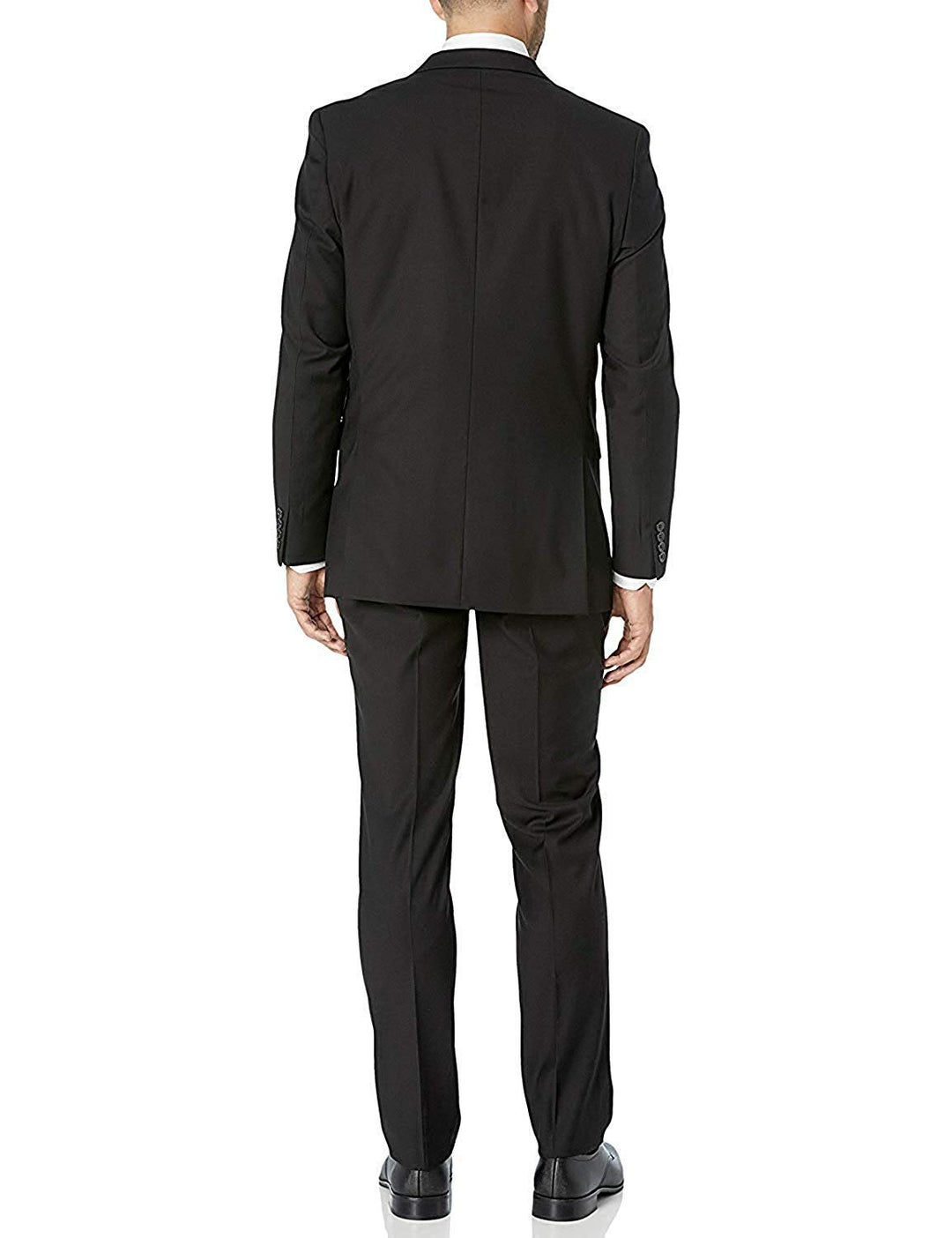 Adam Baker Men's Slim Fit 3-Piece (Jacket, Vets, Trousers) Vested Suit Set - Black & Navy