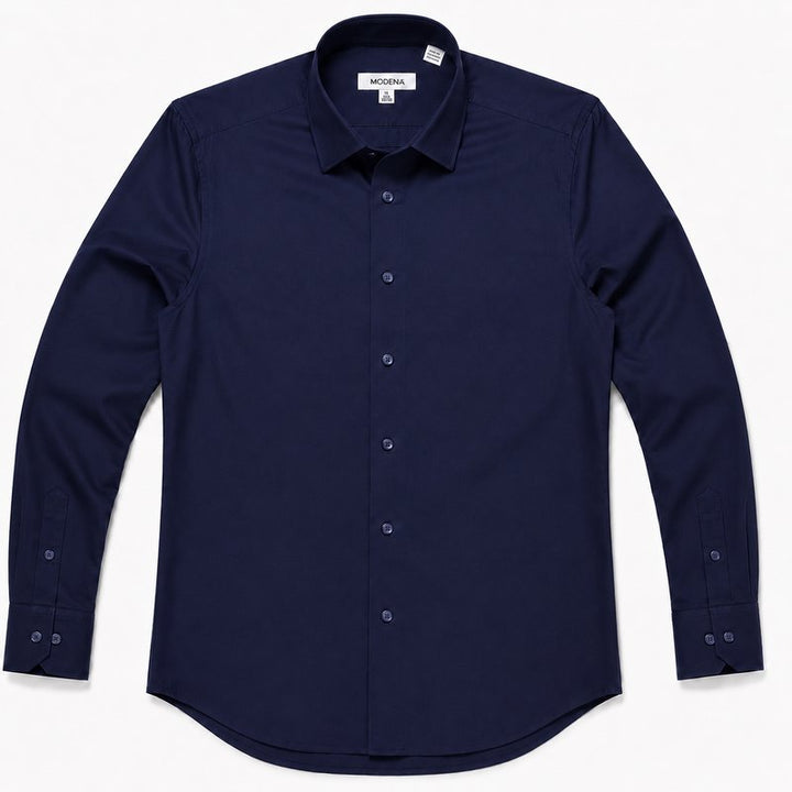 Modena Men’s Contemporary (Slim) Fit Long Sleeve Solid Dress Shirt