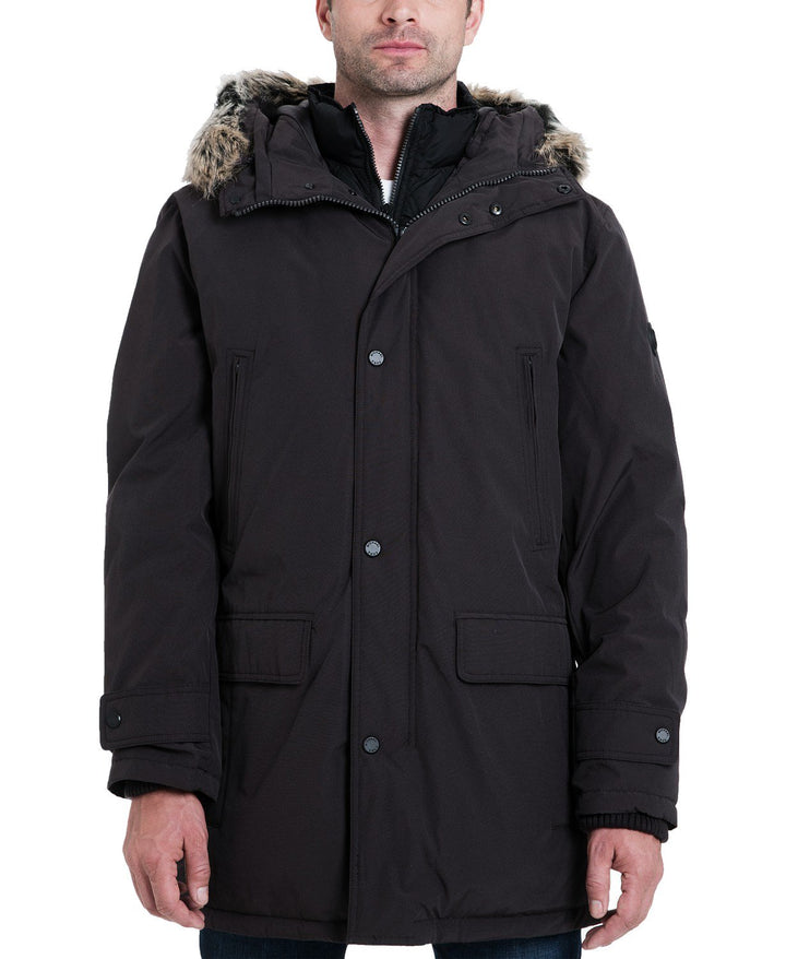 Michael Kors Men's Heavyweight Hooded Snorkel Parka Coat with Bib