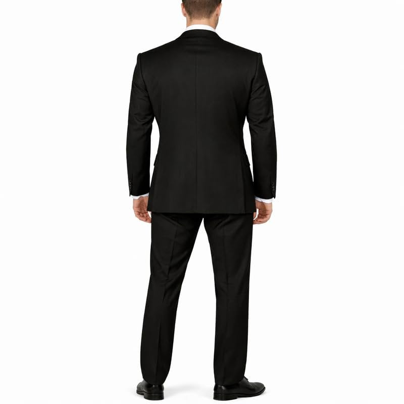 Adam Baker Men's Modern Fit Double Breasted Wool 2-Piece Suit Set | Jacket & Pants