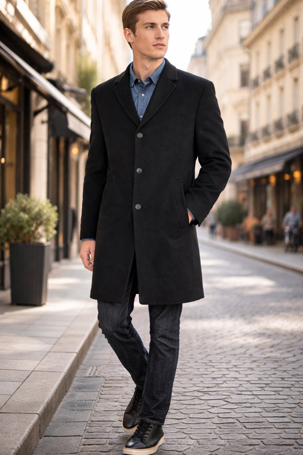 Michael Kors Men's Single Breasted Wool/Cashmere Madison Topcoat