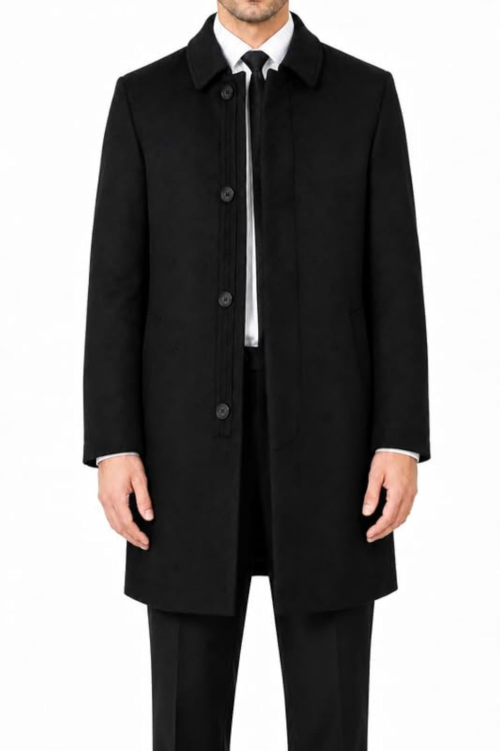 Adam Baker Men's Northfall Classic Fit Wool Blend Down Alternative Insulated Overcoat