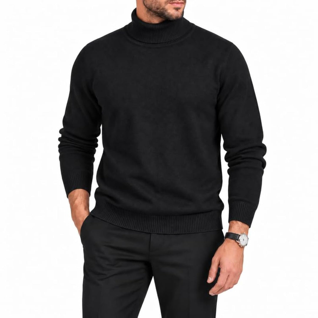 Adam Baker Men's Cotton Blend Turtleneck Sweater, Casual Knitted Pullover Sweater