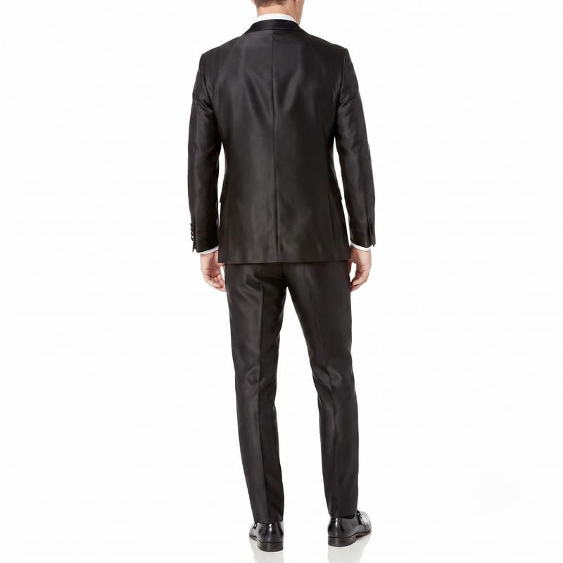 Adam Baker Mens 3-Piece Slim Fit Peak Lapel Formal Tuxedo Suit Set - Colors