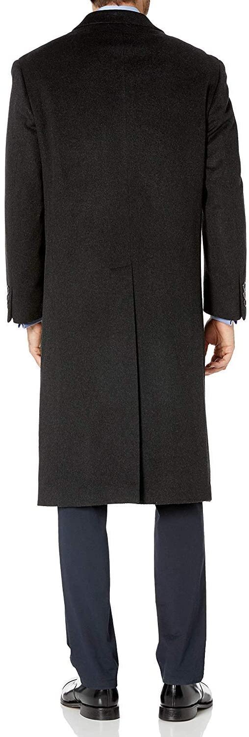 Adam Baker Men's Single Breasted Wool Cashmere Full Length Topcoat - Colors
