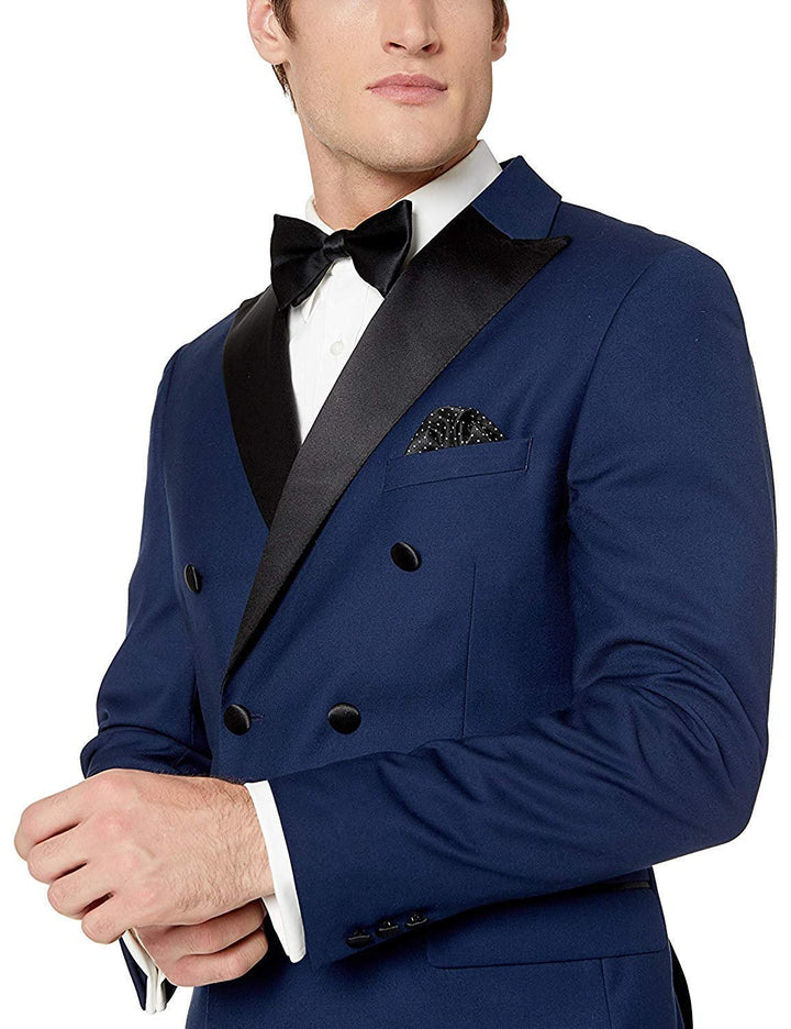 Adam Baker Men's Slim Fit One Button Satin Shawl Collar 2-Piece Tuxedo Suit - Available in Colors
