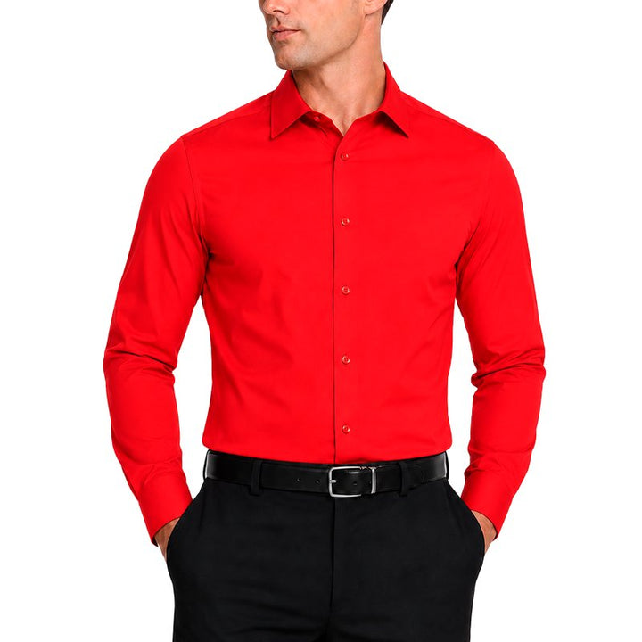 Modena Men’s Contemporary (Slim) Fit Long Sleeve Solid Dress Shirt