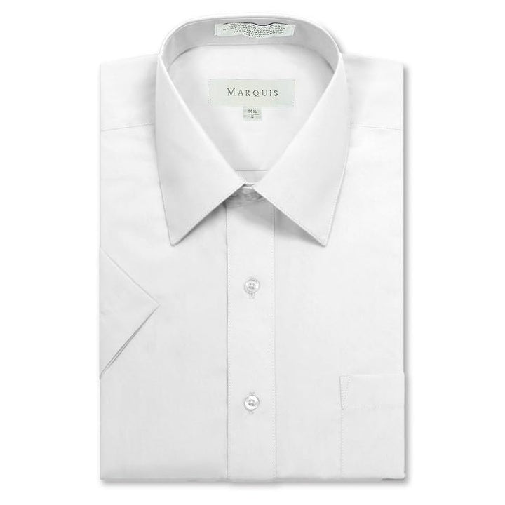 Marquis Men's Classic Fit Short Sleeve Cotton Blend Broadcloth Dress Shirt